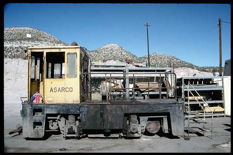 2 axle locomotive being rebuilt at ASARCO.